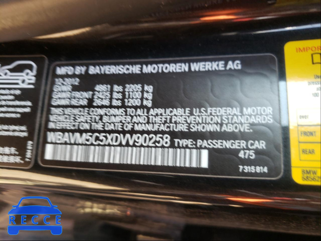 2013 BMW X1 XDRIVE3 WBAVM5C5XDVV90258 image 9