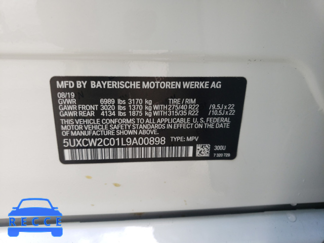 2020 BMW X7 XDRIVE4 5UXCW2C01L9A00898 image 9