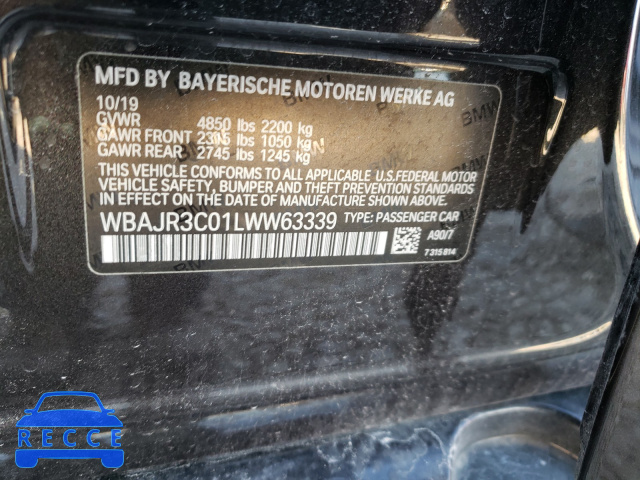 2020 BMW 530 I WBAJR3C01LWW63339 image 9