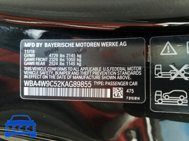 2019 BMW 440XI WBA4W9C52KAG89855 image 9