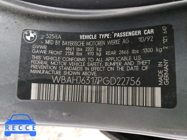 1993 BMW 525 IT AUT WBAHJ6317PGD22756 image 9
