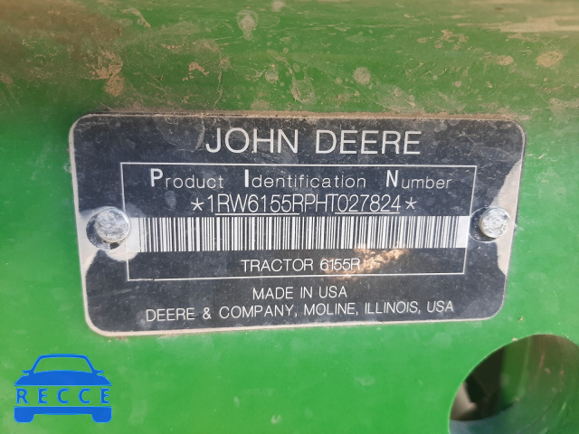 2017 JOHN DEERE TRACTOR 1RW6155RPHT027824 Bild 9