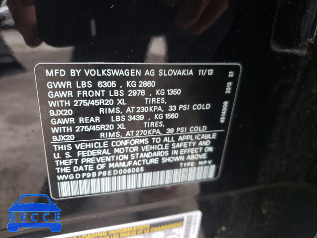 2014 VOLKSWAGEN TOUAREG TD WVGDP9BP8ED006085 image 9