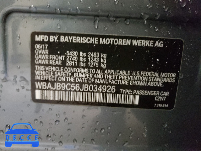 2018 BMW M550XI WBAJB9C56JB034926 зображення 9