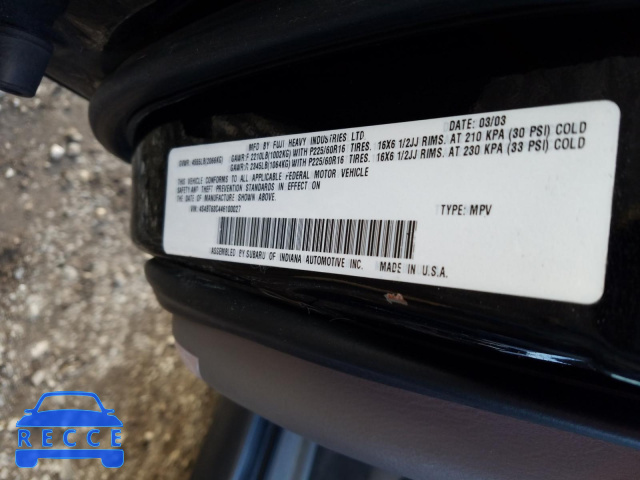 2004 SUBARU BAJA TURBO 4S4BT63C446100027 image 9