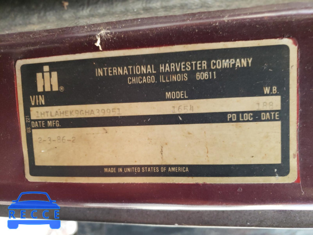 1986 INTERNATIONAL S-SERIES 1 1HTLAHEK9GHA39951 image 9