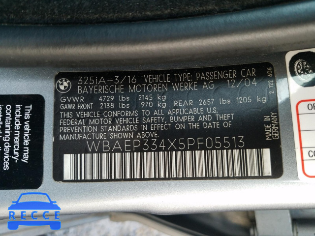 2005 BMW 325 XIT WBAEP334X5PF05513 image 9