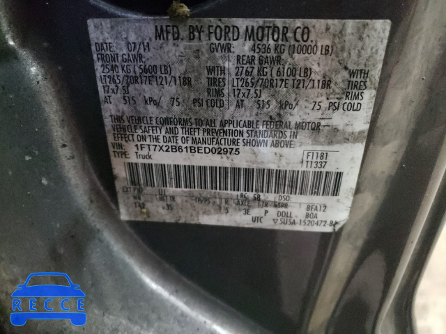 2011 FORD SUPER DUTY 1FT7X2B61BED02975 image 9
