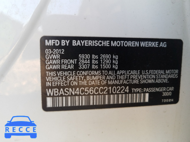 2012 BMW 550 IGT WBASN4C56CC210224 image 9