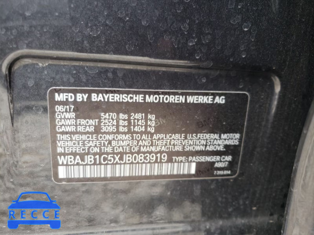 2018 BMW 530XE WBAJB1C5XJB083919 image 9