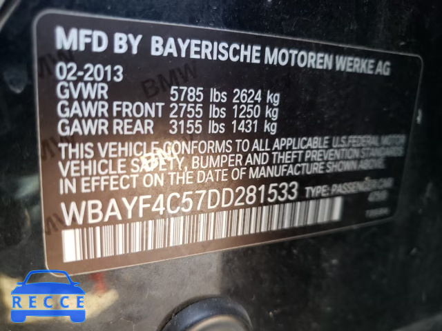 2013 BMW 740 LXI WBAYF4C57DD281533 image 9
