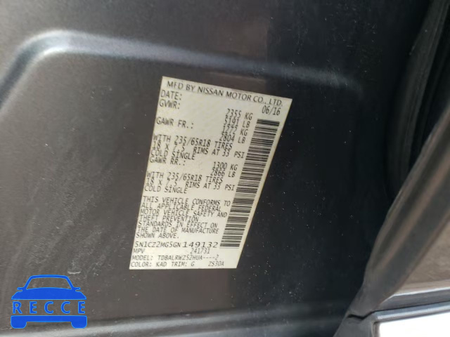 2016 NISSAN MURANO SL 5N1CZ2MG5GN149132 image 12
