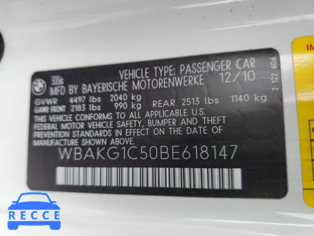 2011 BMW 335IS WBAKG1C50BE618147 image 11