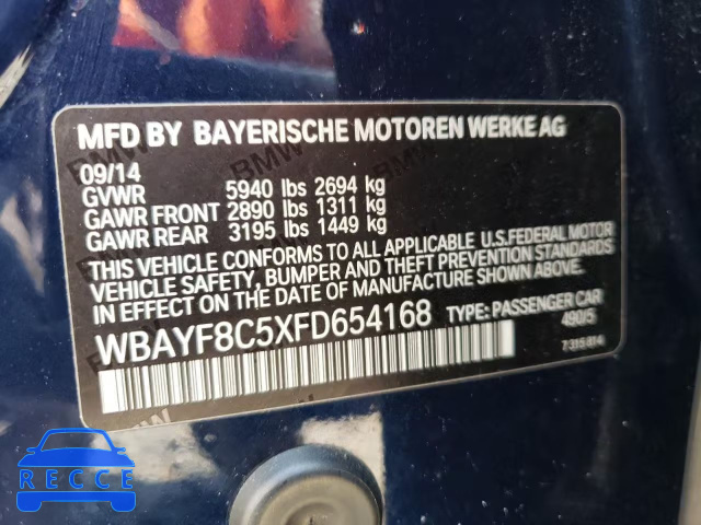 2015 BMW 750LI XDRI WBAYF8C5XFD654168 image 11
