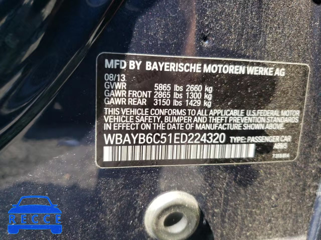 2014 BMW 750I XDRIV WBAYB6C51ED224320 image 11