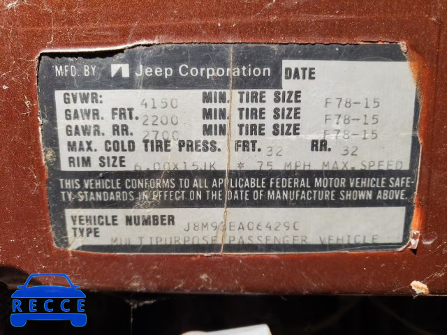 1978 JEEP CJ-7 J8M93EA064290 Bild 11