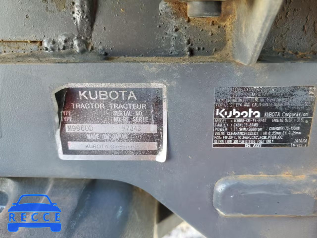 2015 KUBO TRACTOR M9960HDC12 image 9