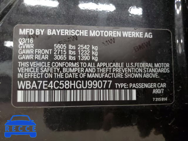 2017 BMW 740 XI WBA7E4C58HGU99077 image 11
