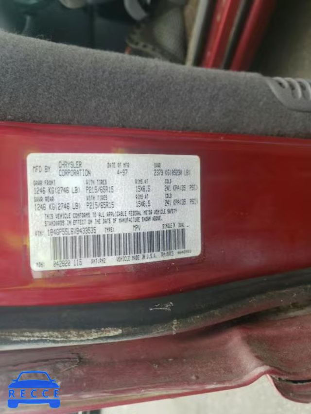 1997 DODGE CARAVAN LE 1B4GP55L6VB433535 image 12