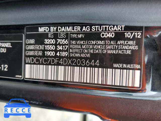 2013 MERCEDES-BENZ G 63 AMG WDCYC7DF4DX203644 зображення 12