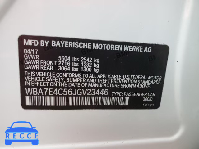 2018 BMW 740 XI WBA7E4C56JGV23446 image 12
