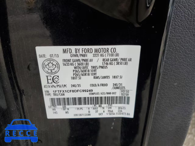 2013 FORD F150 XLT 1FTFX1CF8DFC99249 Bild 11