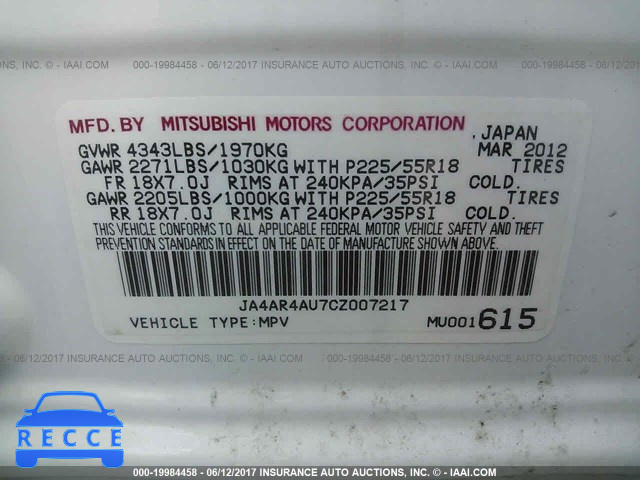 2012 MITSUBISHI OUTLANDER SPORT SE JA4AR4AU7CZ007217 image 8