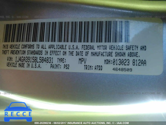 2008 JEEP WRANGLER UNLIMITE X 1J4GA39158L584831 image 8