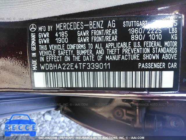 1996 Mercedes-benz C 220 WDBHA22E4TF339011 зображення 8