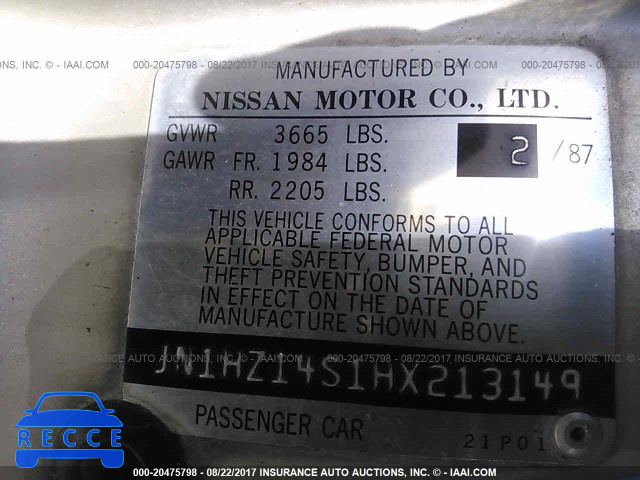 1987 NISSAN 300ZX JN1HZ14S1HX213149 image 8