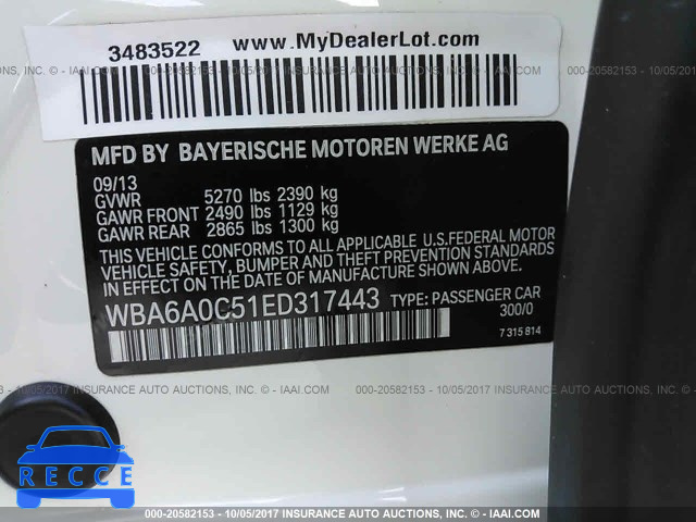 2014 BMW 640 I/GRAN COUPE WBA6A0C51ED317443 зображення 8