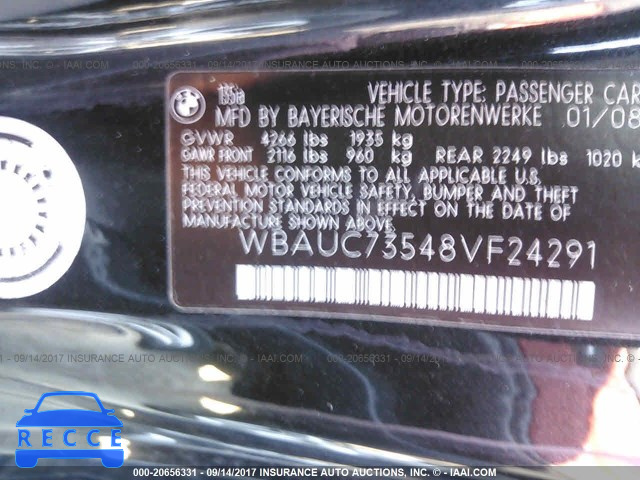 2008 BMW 135 I WBAUC73548VF24291 image 8