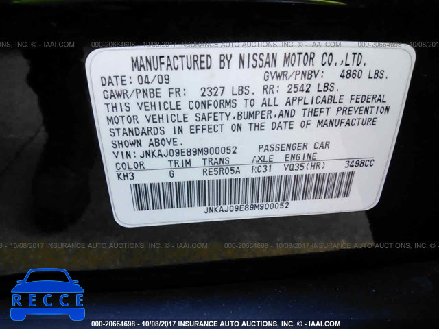 2009 Infiniti EX35 JOURNEY JNKAJ09E89M900052 image 8