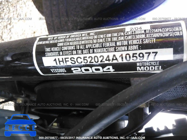 2004 HONDA VT1300 S 1HFSC52024A105977 image 9