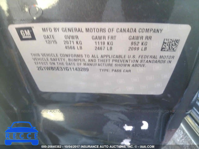 2016 Chevrolet Impala Limited LT 2G1WB5E31G1143289 image 8