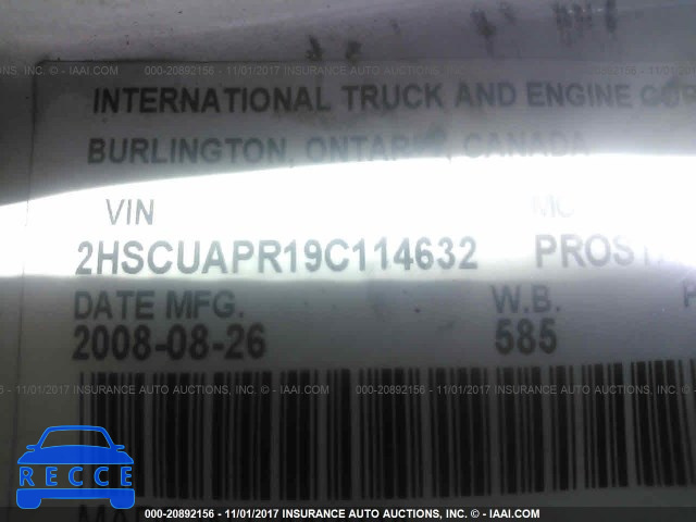 2009 INTERNATIONAL PROSTAR PREMIUM 2HSCUAPR19C114632 зображення 9