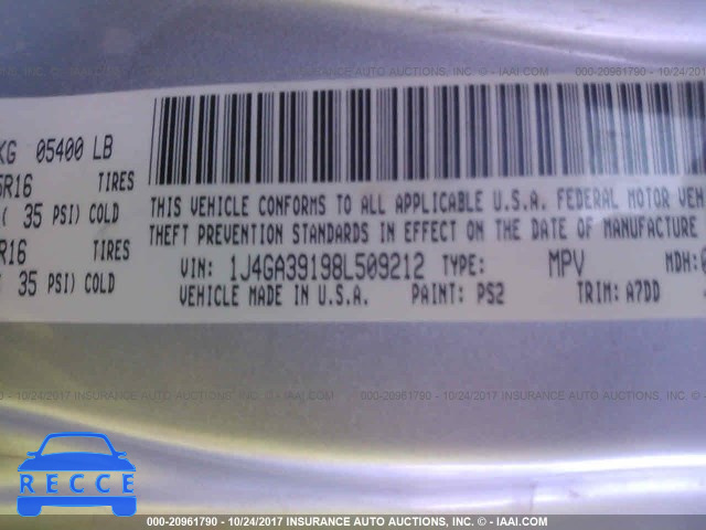 2008 JEEP WRANGLER UNLIMITE X 1J4GA39198L509212 image 8