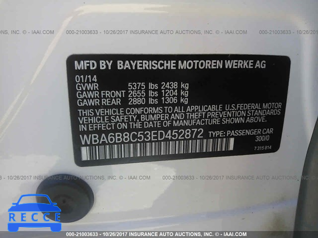 2014 BMW 640 XI/GRAN COUPE WBA6B8C53ED452872 Bild 8