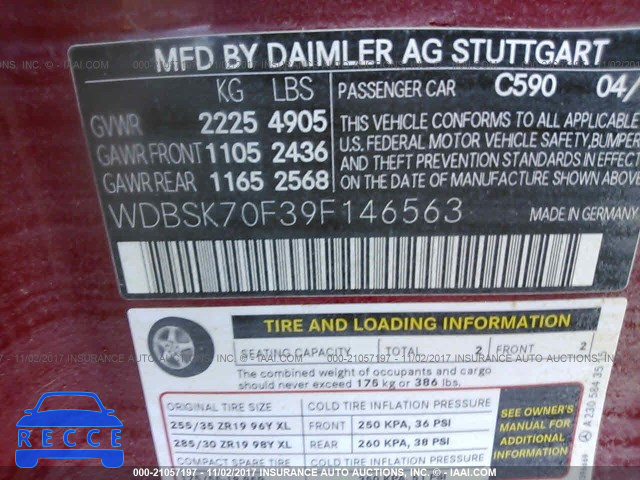 2009 Mercedes-benz SL 63 AMG WDBSK70F39F146563 image 8