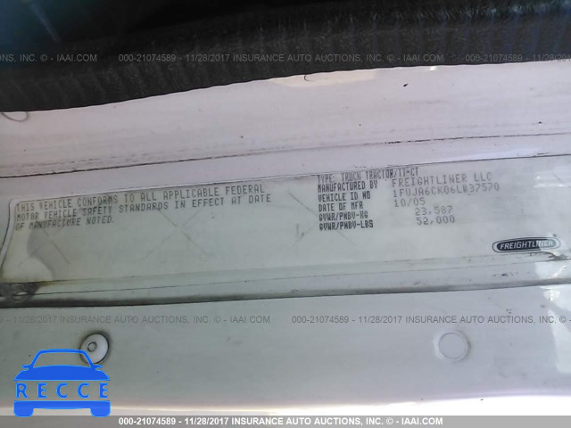 2006 FREIGHTLINER CONVENTIONAL COLUMBIA 1FUJA6CK06LW37570 зображення 9