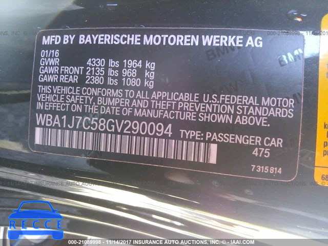 2016 BMW M235I WBA1J7C58GV290094 image 8