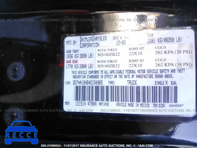 2004 DODGE RAM SRT10 3D7HA16H64G154903 image 8