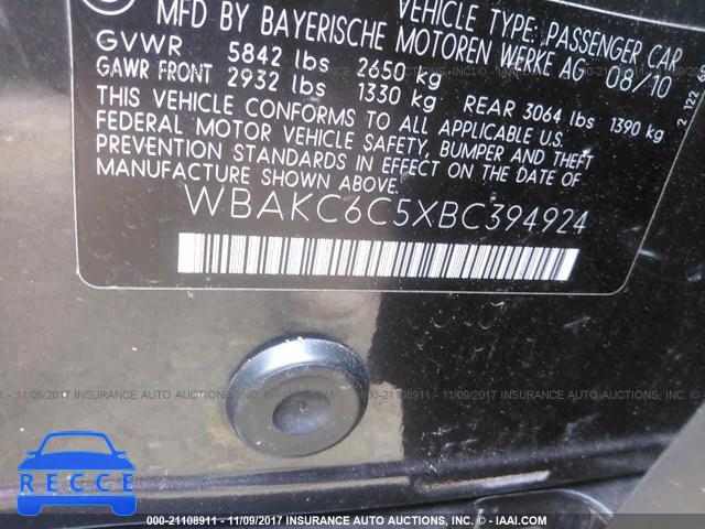 2011 BMW 750 XI WBAKC6C5XBC394924 зображення 8
