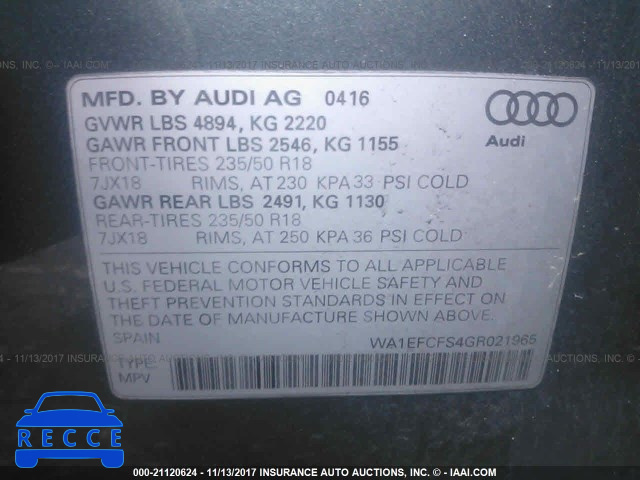 2016 Audi Q3 PREMIUM PLUS WA1EFCFS4GR021965 Bild 8