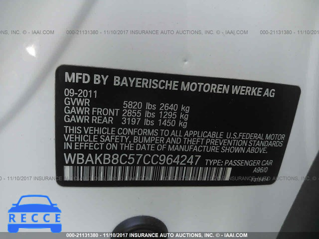 2012 BMW 750 WBAKB8C57CC964247 image 8