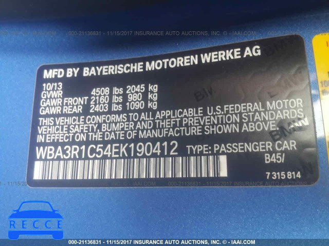2014 BMW 435 I WBA3R1C54EK190412 Bild 8