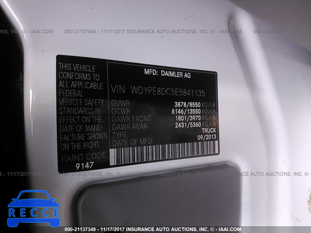 2014 FREIGHTLINER SPRINTER 2500 WDYPE8DC5E5841135 image 8