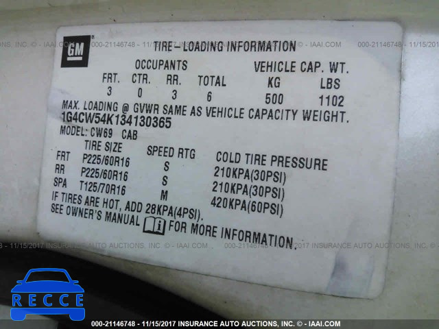 2003 BUICK PARK AVENUE 1G4CW54K134130365 image 8