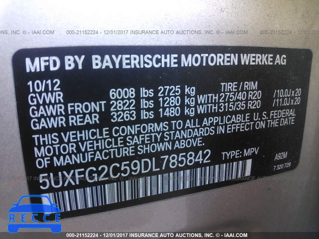 2013 BMW X6 XDRIVE35I 5UXFG2C59DL785842 image 8