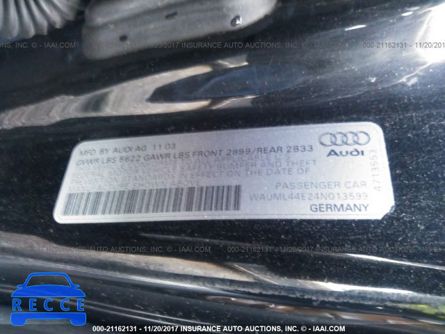 2004 Audi A8 L QUATTRO WAUML44E24N013599 image 8